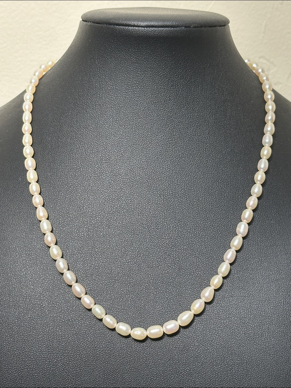Genuine Freshwater Baroque Rice Pearl Vintage 18” Cream Necklace